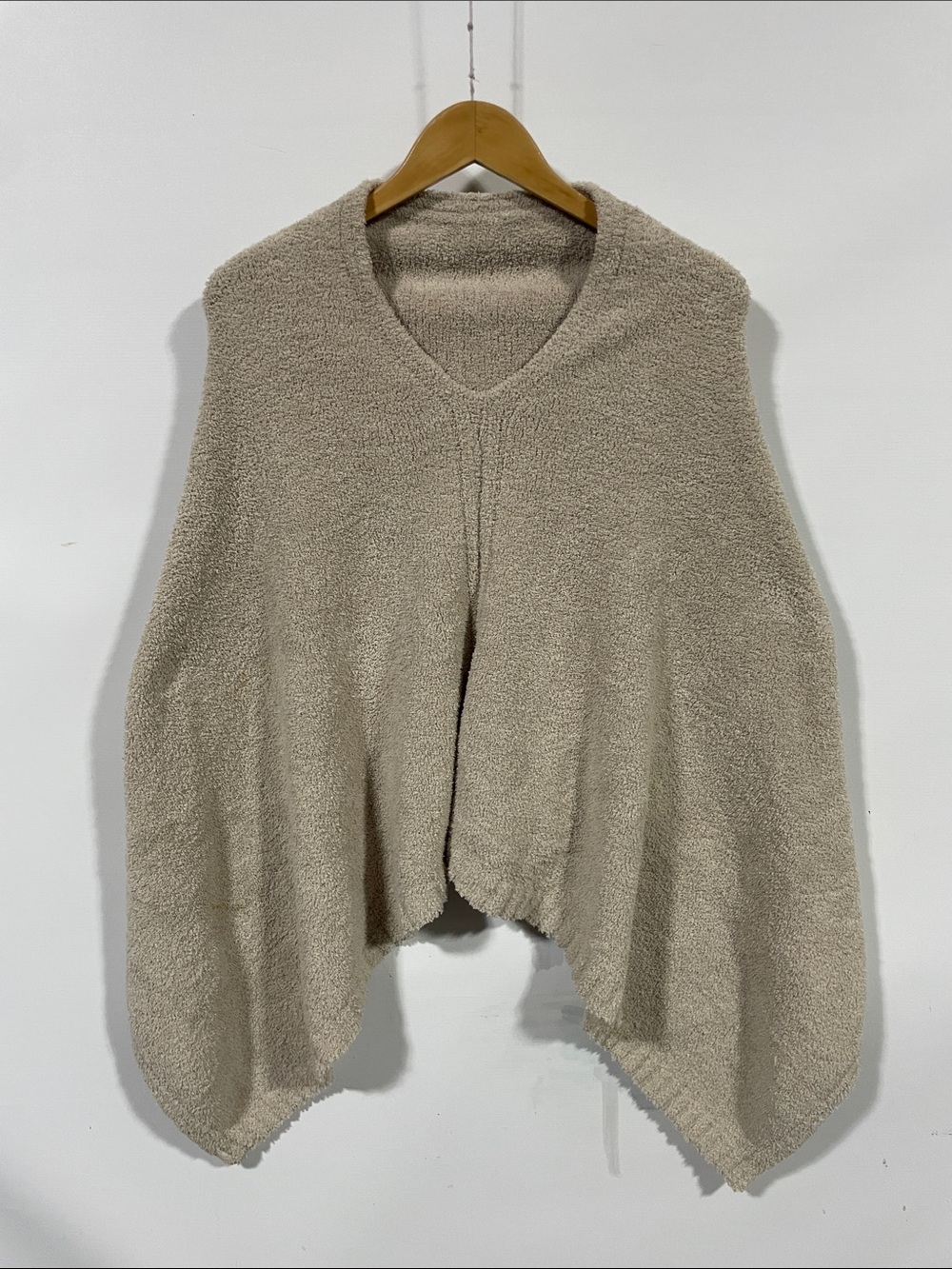 Barefoot Dreams Taupe V-Neck Plush Poncho